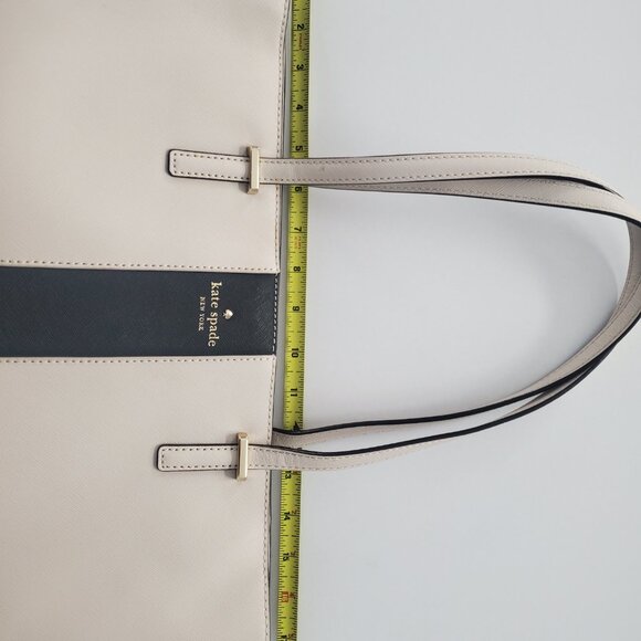 Kate Spade Cream and Black Tote Bag Leather, 18" Mint Condition - Picture 5 of 6